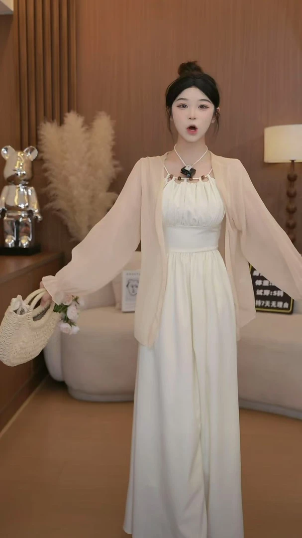 防晒衣女新款韩版大码外搭开衫薄款雪纺小外套喇叭袖