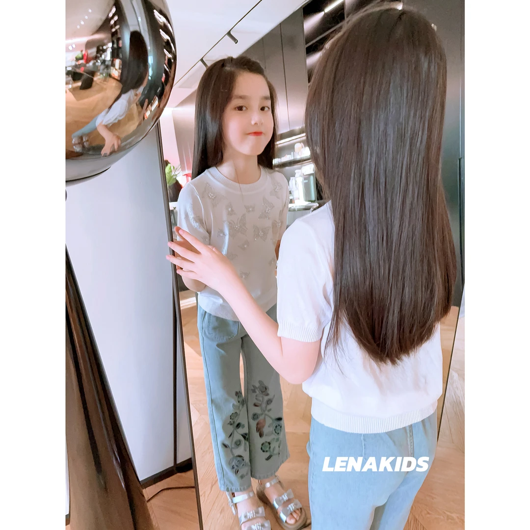 【现货】Lenakids【100%天丝·带钻蝴蝶结上衣】女宝针织衫25032503