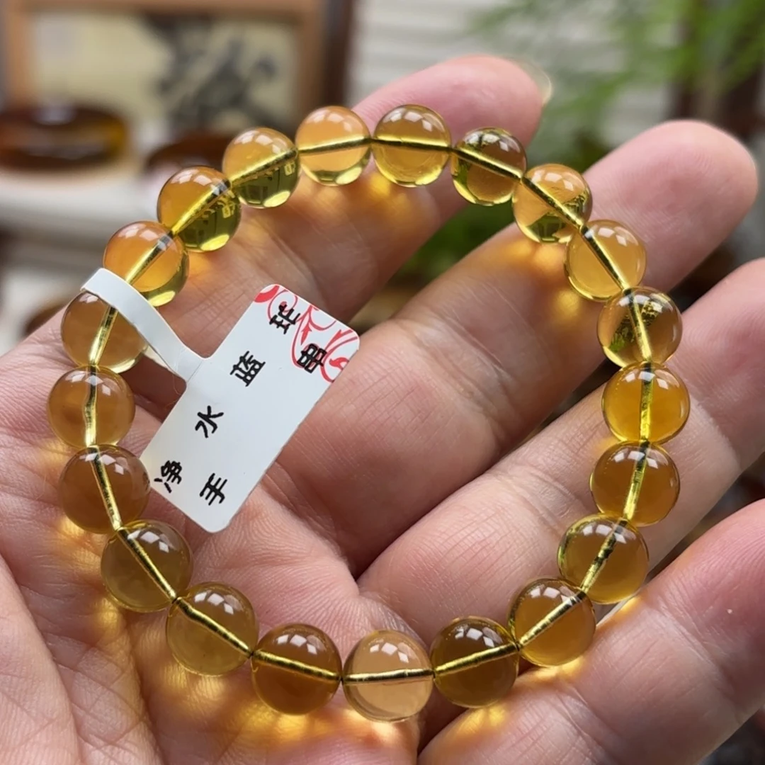 琥珀未镶嵌手串净水天空蓝珀9