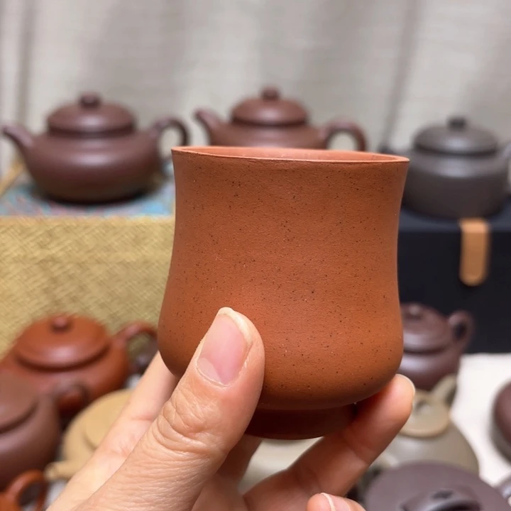 紫砂茶壶黄龙山老红泥半手工主人杯