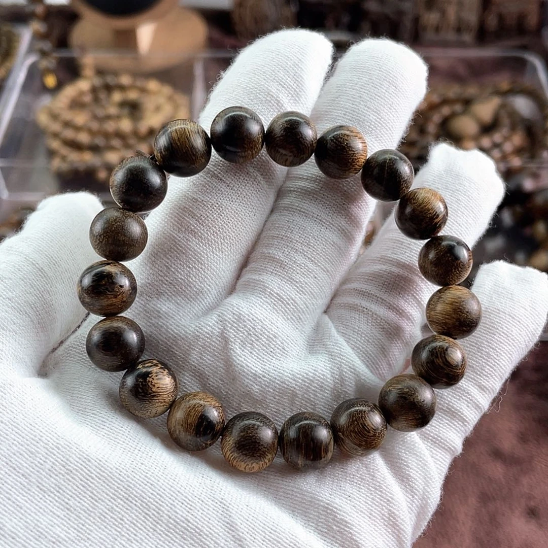 沉香手串无*越南芽庄白棋虎斑留疤