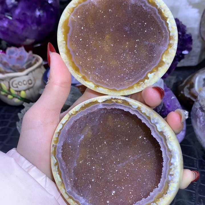 水晶福利全抛彩晶盆未镶嵌