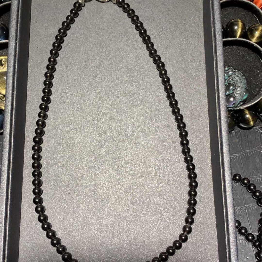 黑曜岩未镶嵌颈饰^***^