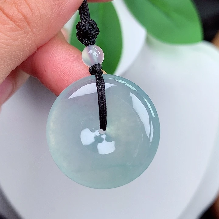 颈饰未镶嵌翡翠平安扣 26.9x5.2mm