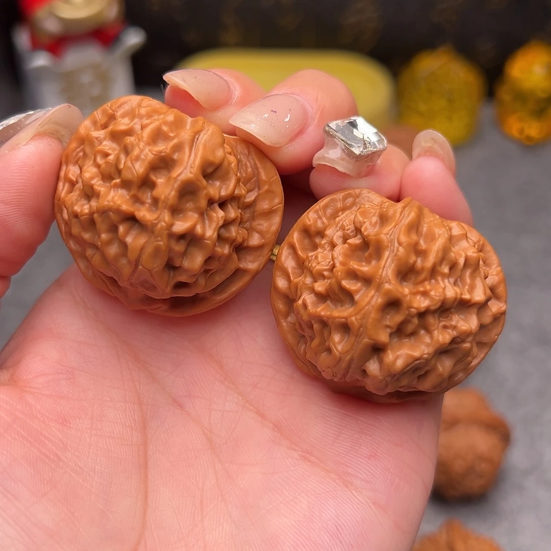 把件文玩核桃毕业精品精配大龙鳞39.8全品油蜡皮