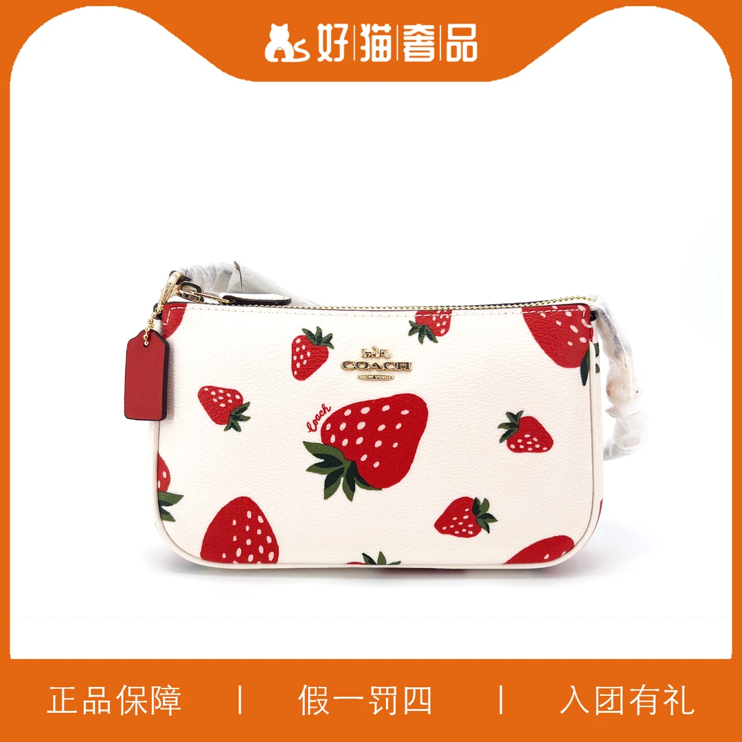 95新COACH/蔻驰印花草莓19麻将包/V1317/19x11x5