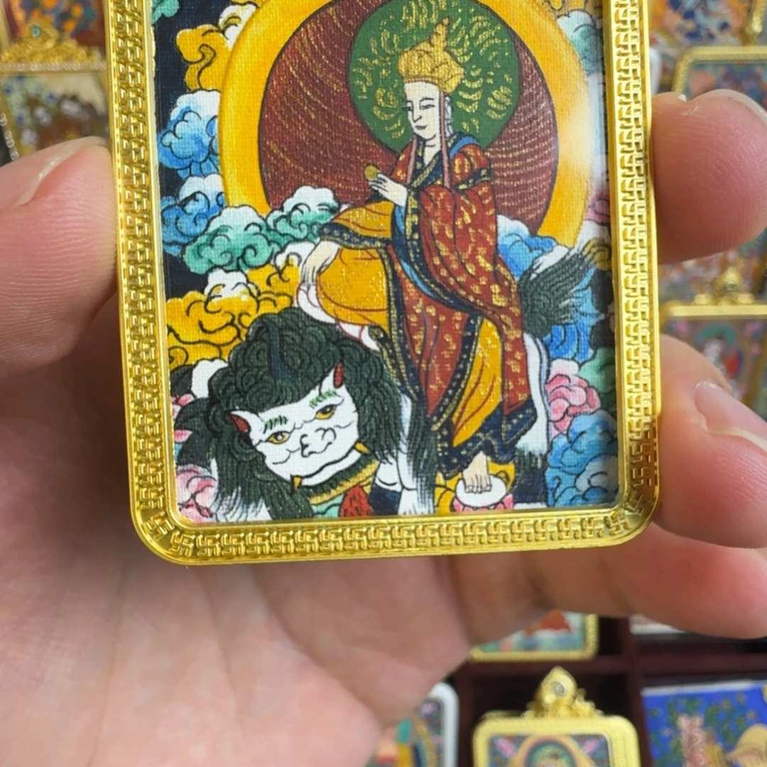 吊坠纯手绘地藏王菩萨唐卡