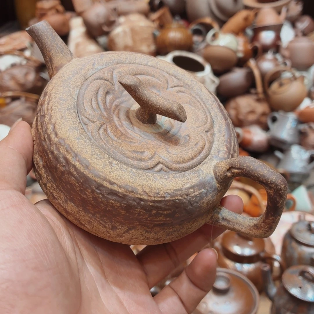 柴烧老岩泥手工茶壶器皿