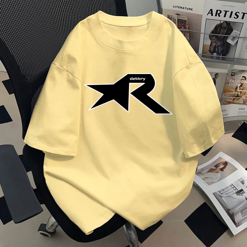 jtrt美式潮牌设计感印花圆领短袖t恤男女款夏季宽松百搭纯棉上衣