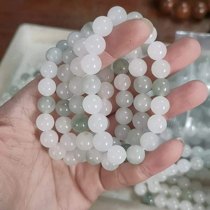 石英质玉手链未镶嵌天山翠10mm圆珠