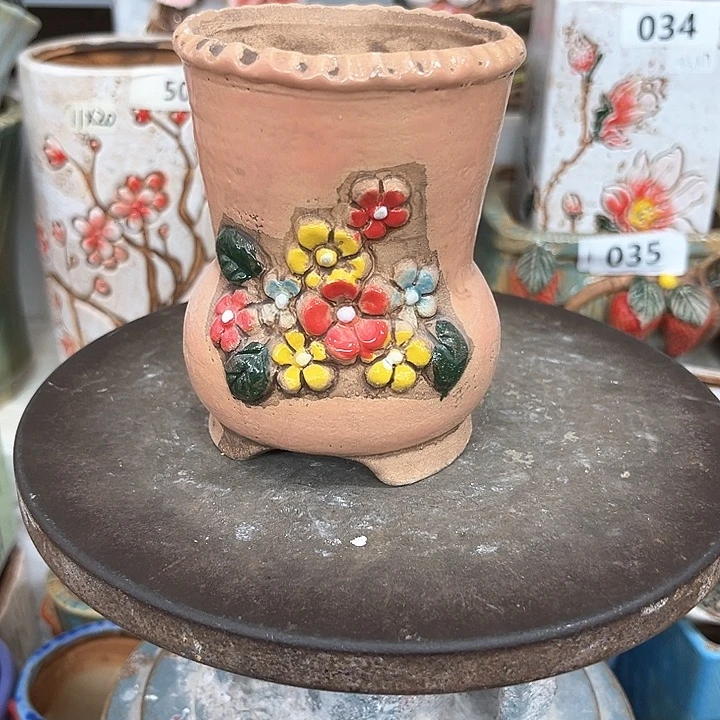 紫砂花盆粗陶材质多肉花盆