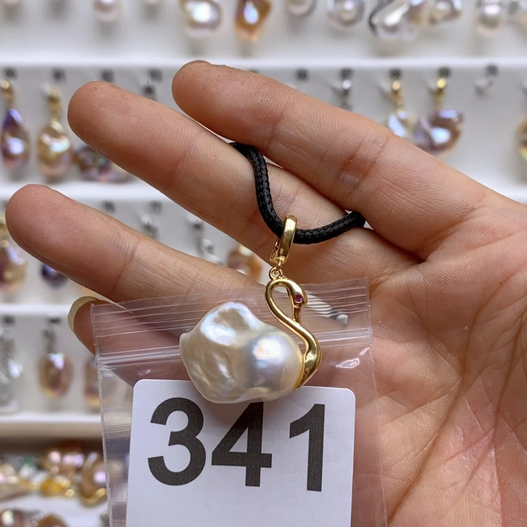 淡水珍珠颈饰银S925镶嵌341