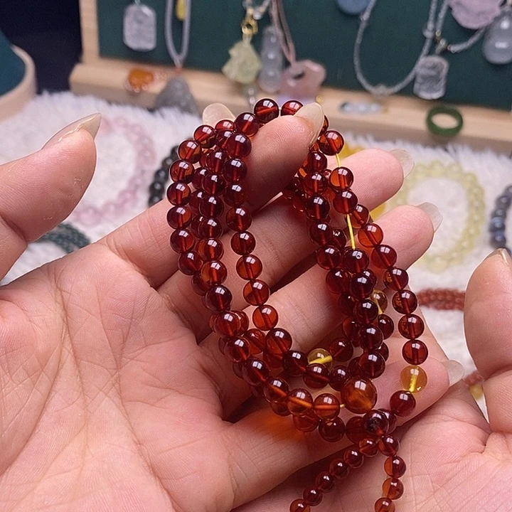 未镶嵌颈饰琥珀血珀108手串项链