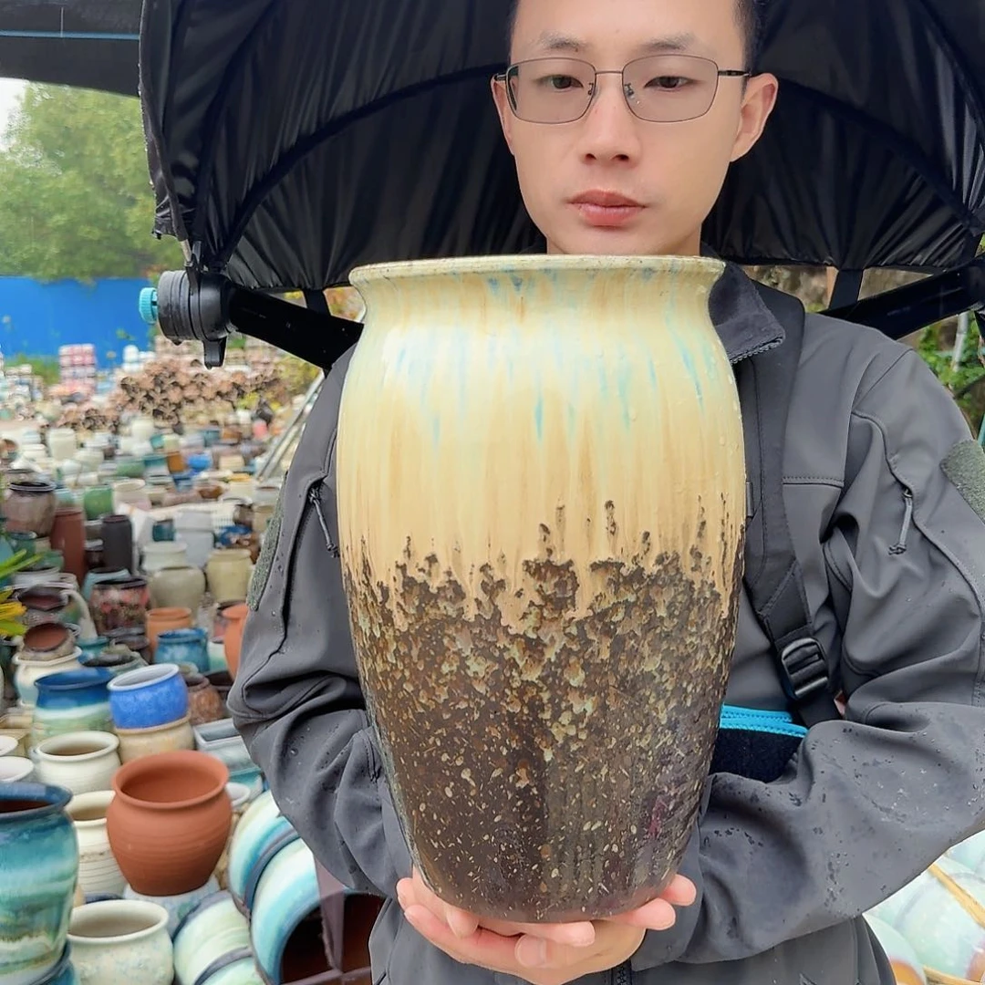 紫砂花盆口20高33（一个姹寂老庄沈