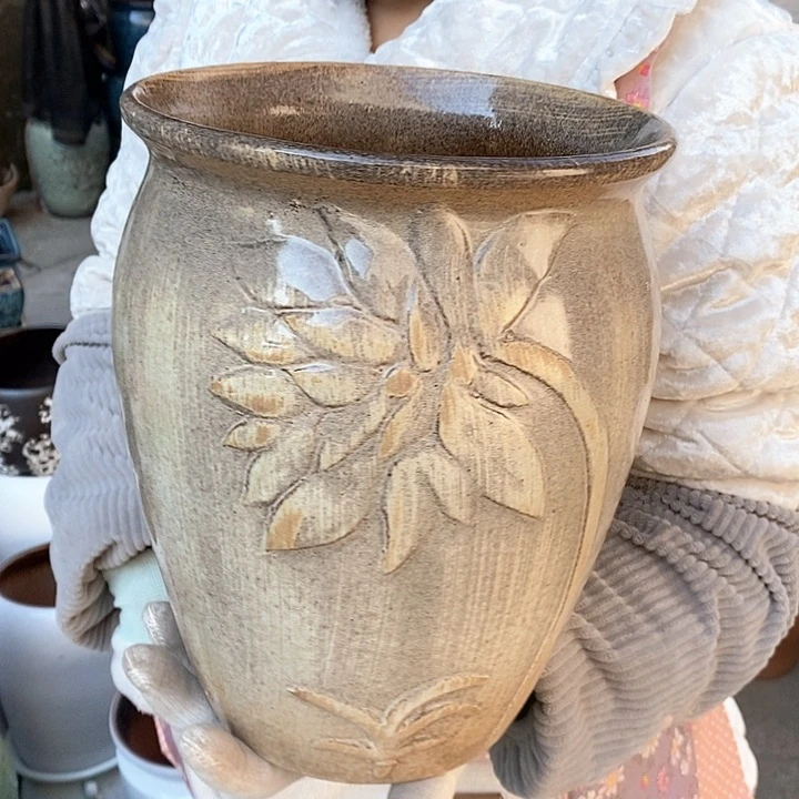 紫砂花盆正品口20高25