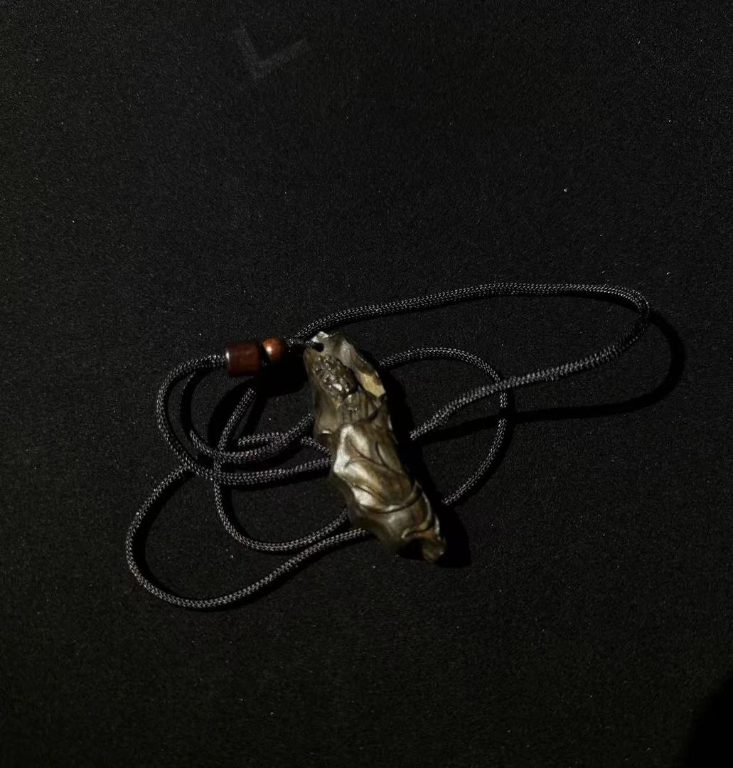 木精雕观音浅雕荷花随形男女款AR36