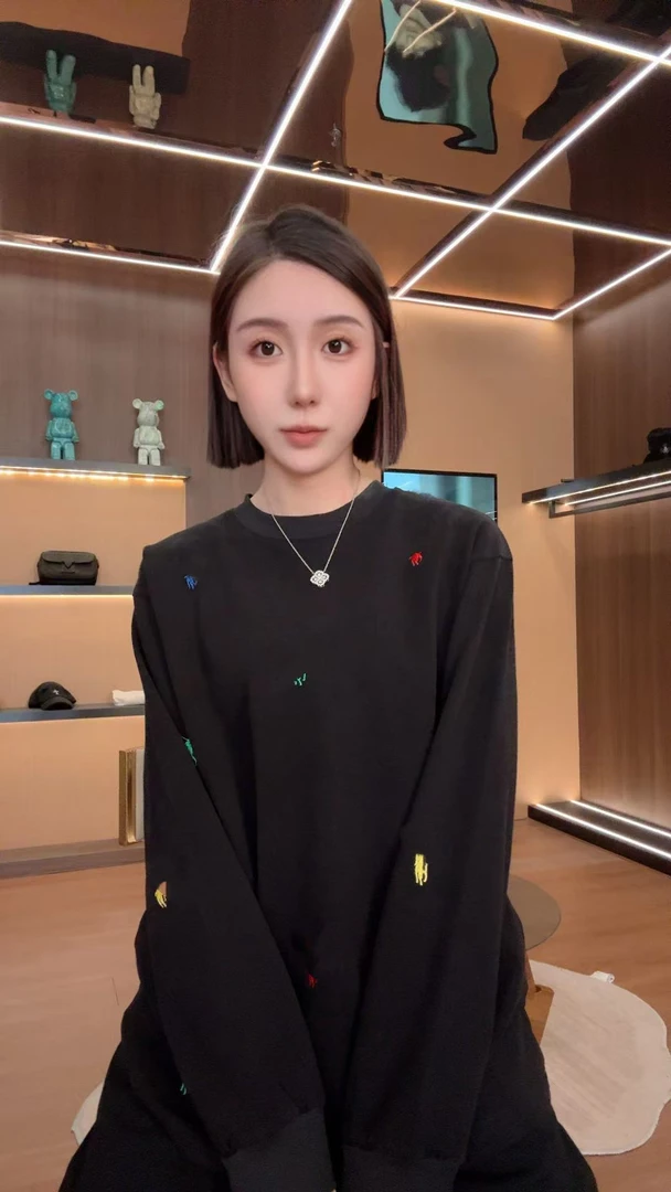 【BK1005】刺绣工艺高级感轻奢磨毛长袖T恤1