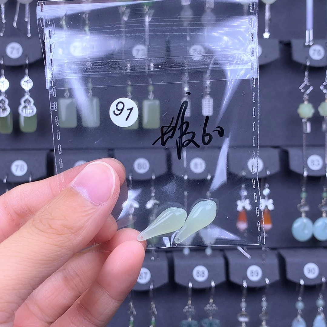 和田玉银S925镶嵌耳饰喵***啾