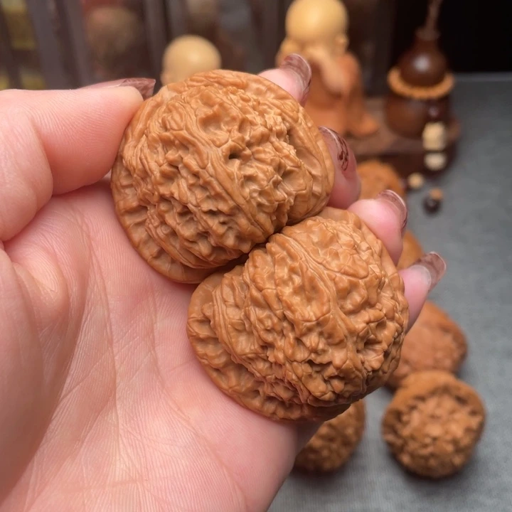 把件文玩核桃白狮子42+全品