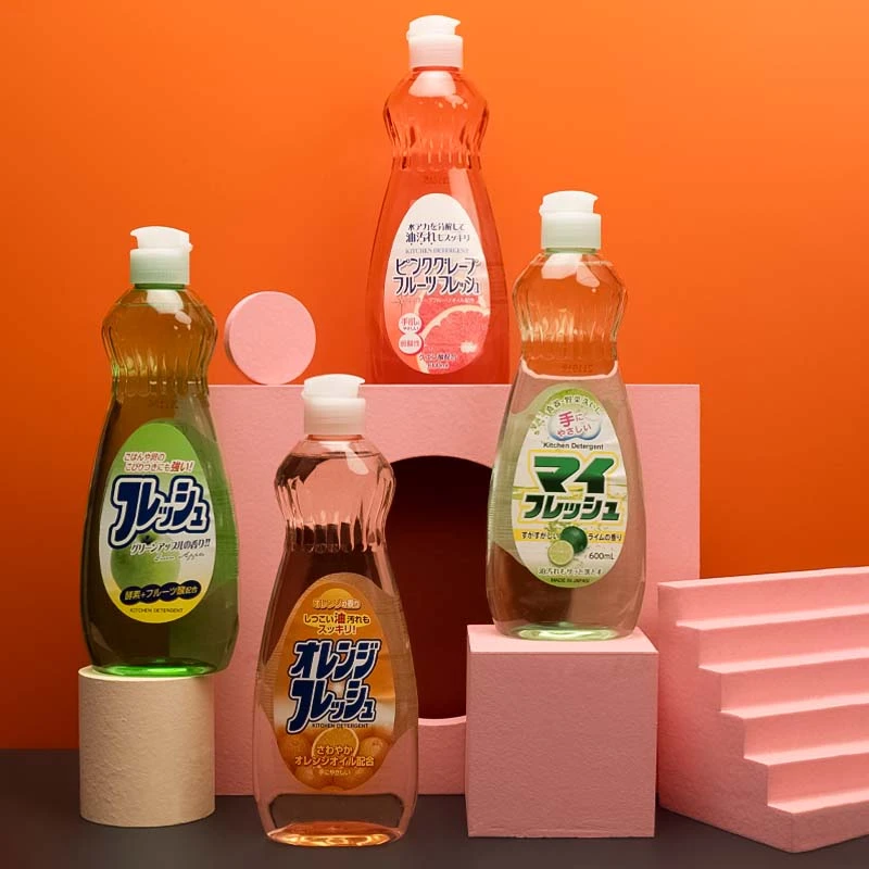 火箭家用清新温和去油餐具洗洁精无增稠剂抑菌家庭装600ml瓶装