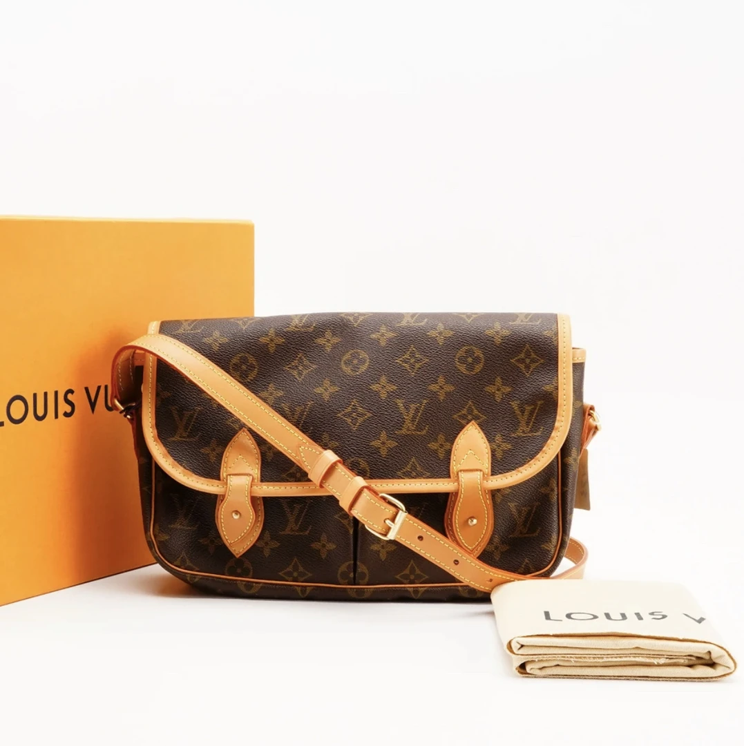 95新 LouisVuitton/路易威登 中古老花单肩斜挎双眼邮差包小号