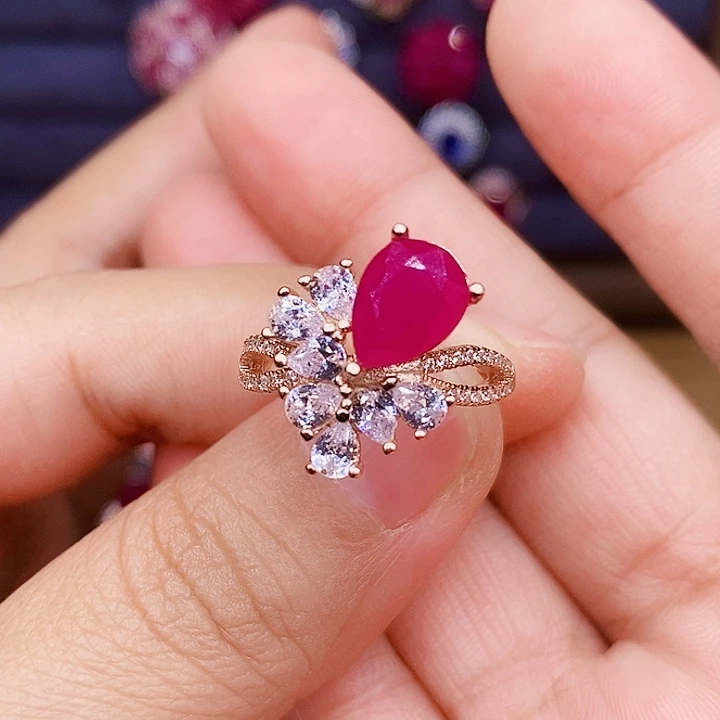 银S925镶嵌红宝石戒指