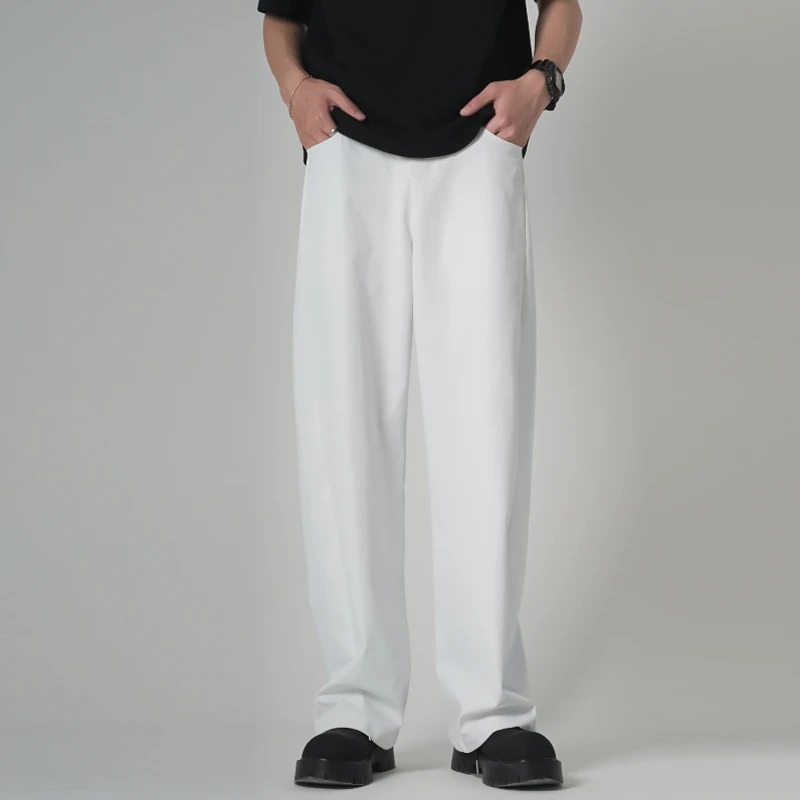 WNBV 春夏新款复古纯色直筒休闲裤潮流宽松长裤百搭宽松拖地裤子