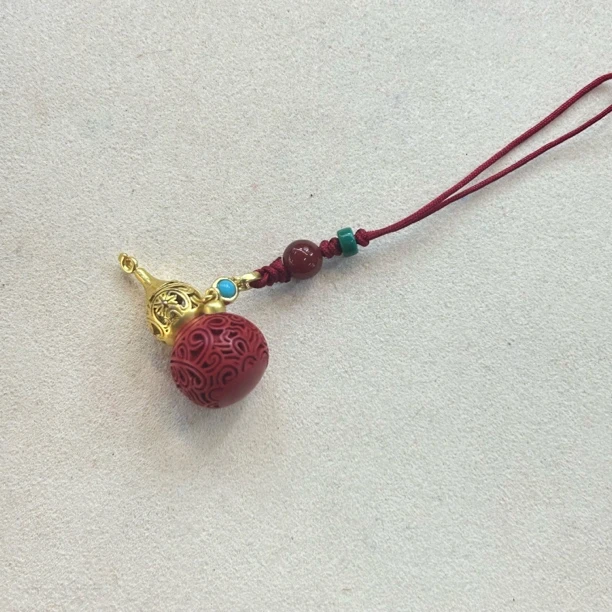 含辰砂工艺品葫芦高含量朱砂挂件0053