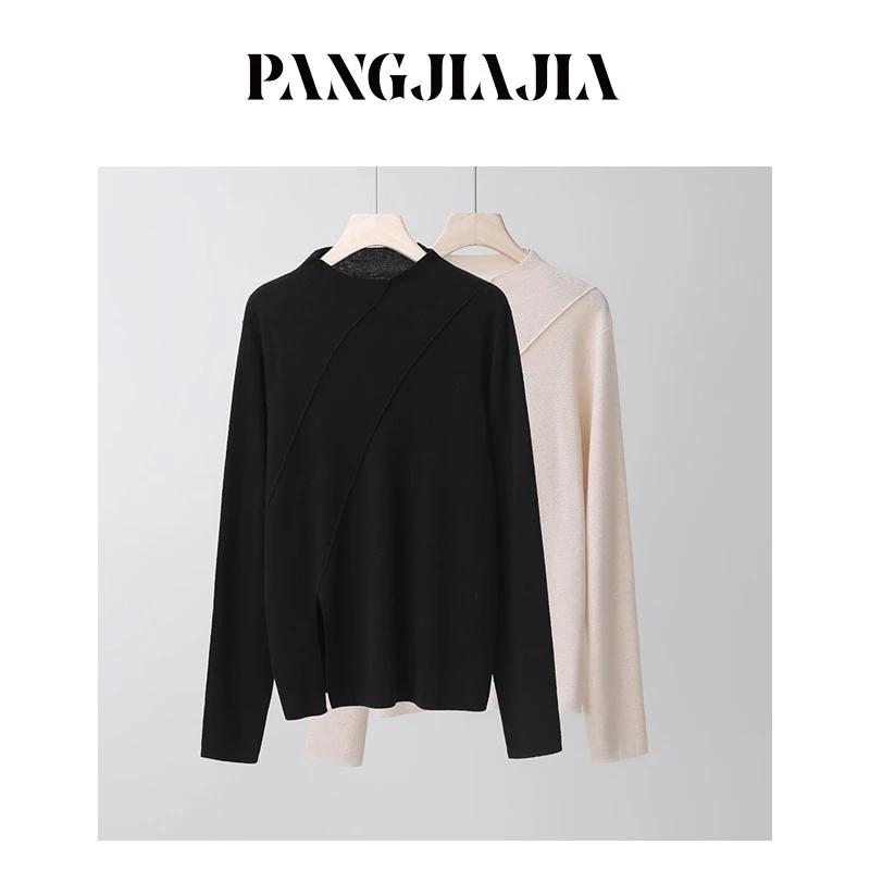【胖佳佳】气质主 加厚半高领毛衣秋冬纯色打底上衣H624Z17286