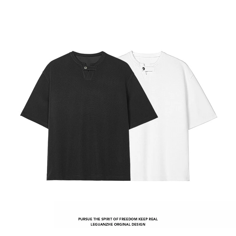 夏季新款男士休闲大码百搭T恤美式高街情侣简约半袖潮流ins短袖