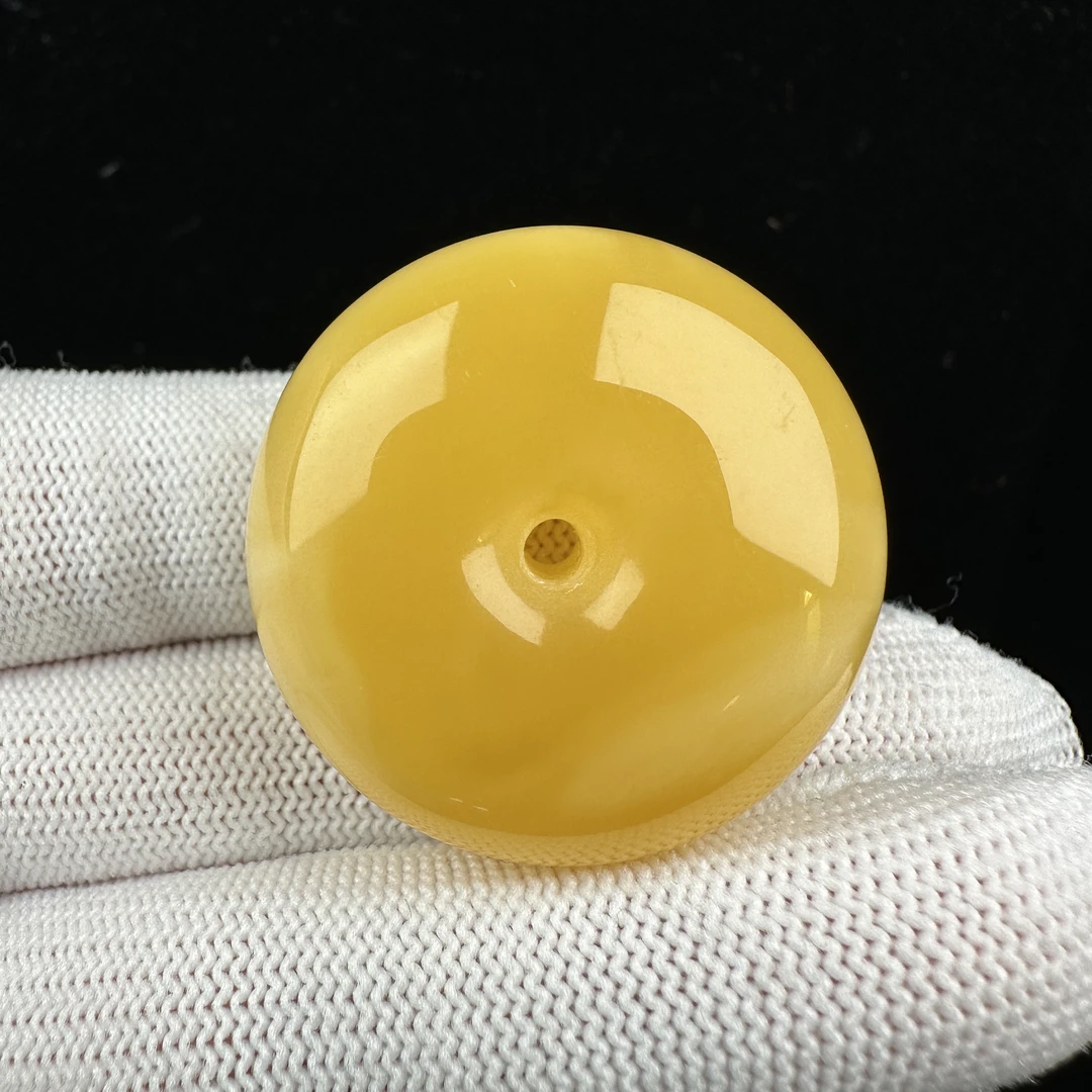 Y2962天然原矿蜜蜡 平安扣 33*16mm 抖音基地质检发货