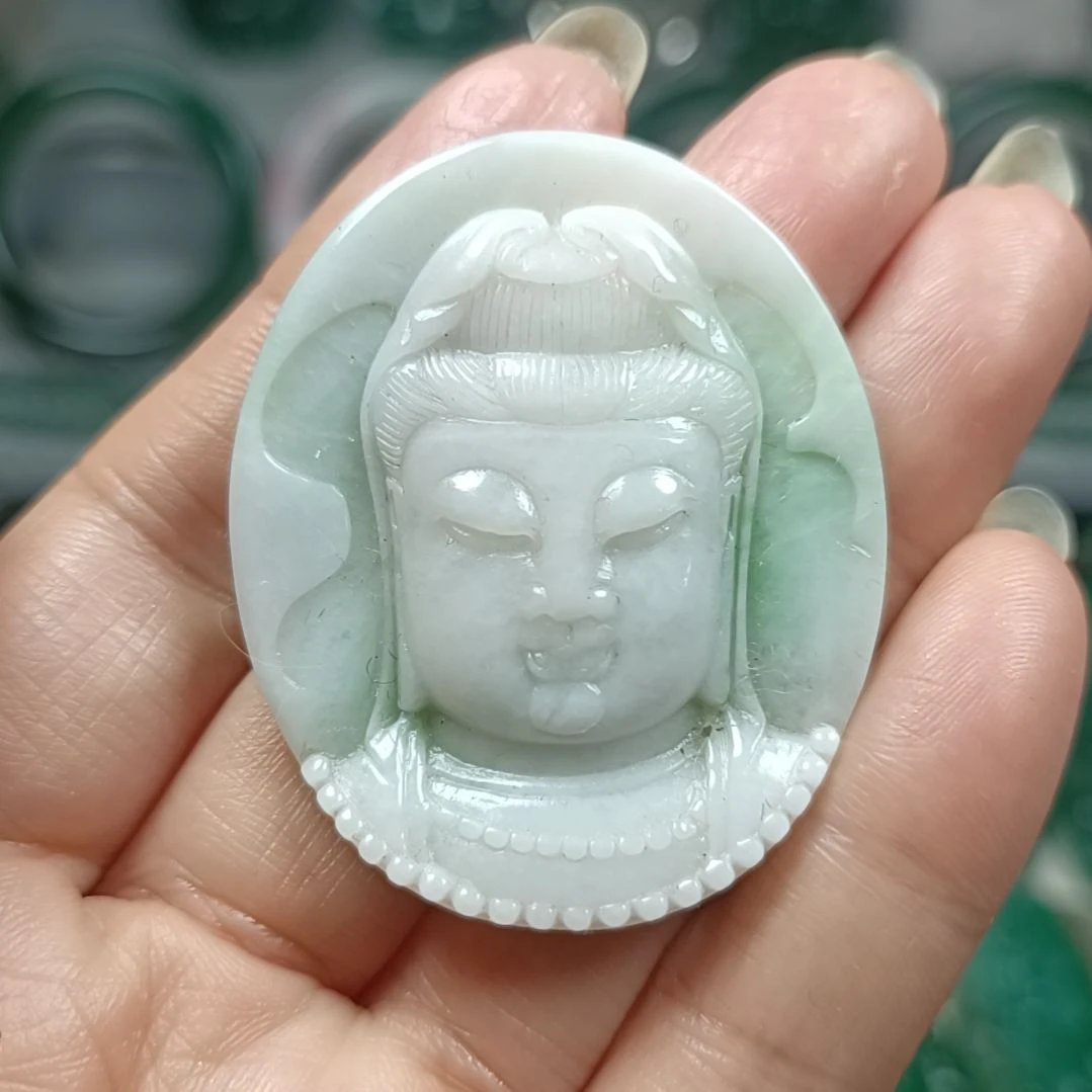 独山玉关音未镶嵌