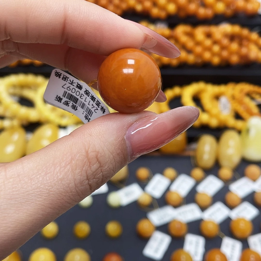 蜜蜡珠宝奇石未镶嵌19.6mm圆珠