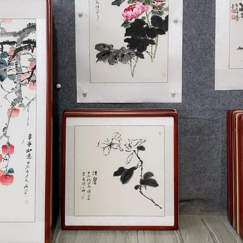【闪购商品】国画书画作品带框65×65厘米