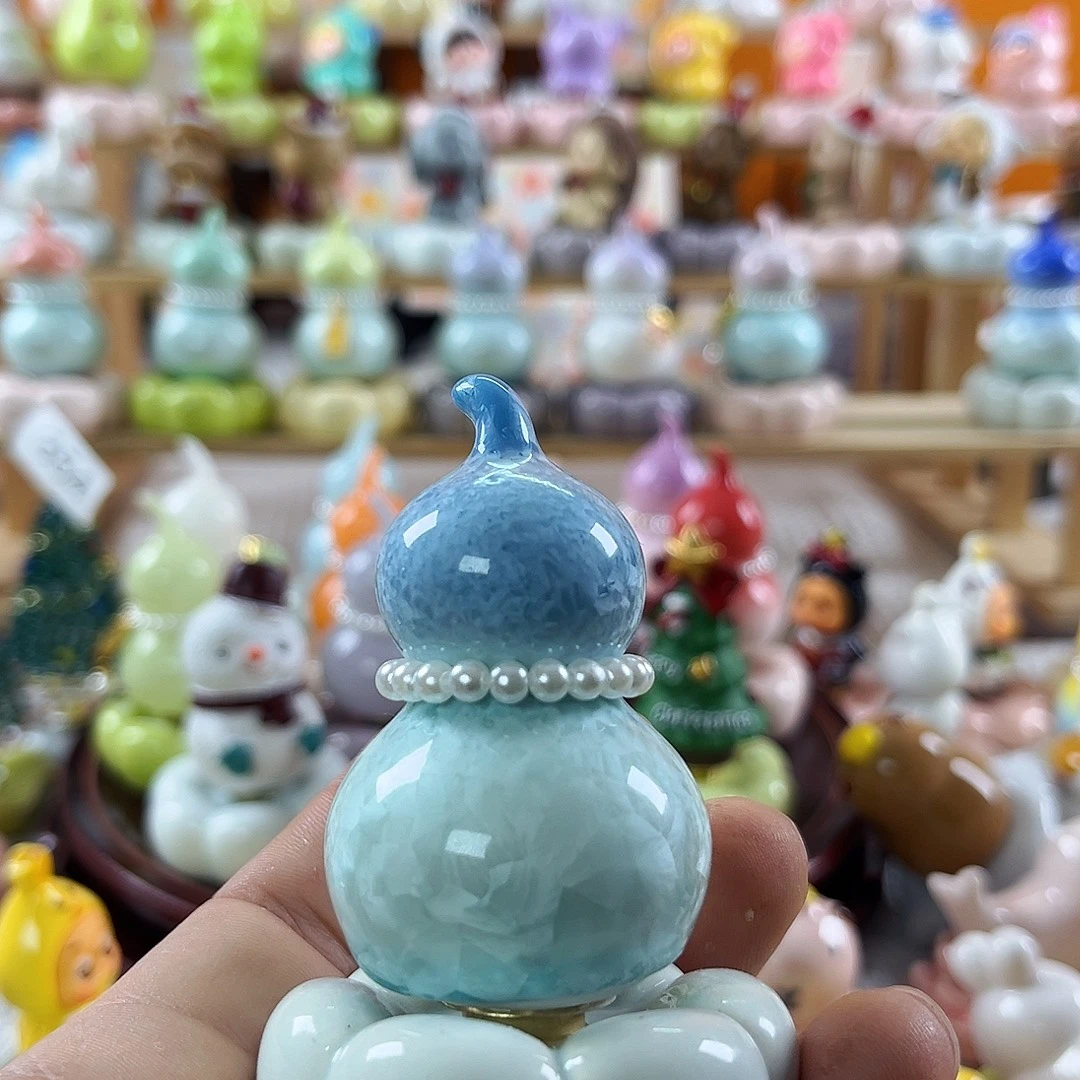 陶景德镇陶瓷底座转转浅蓝