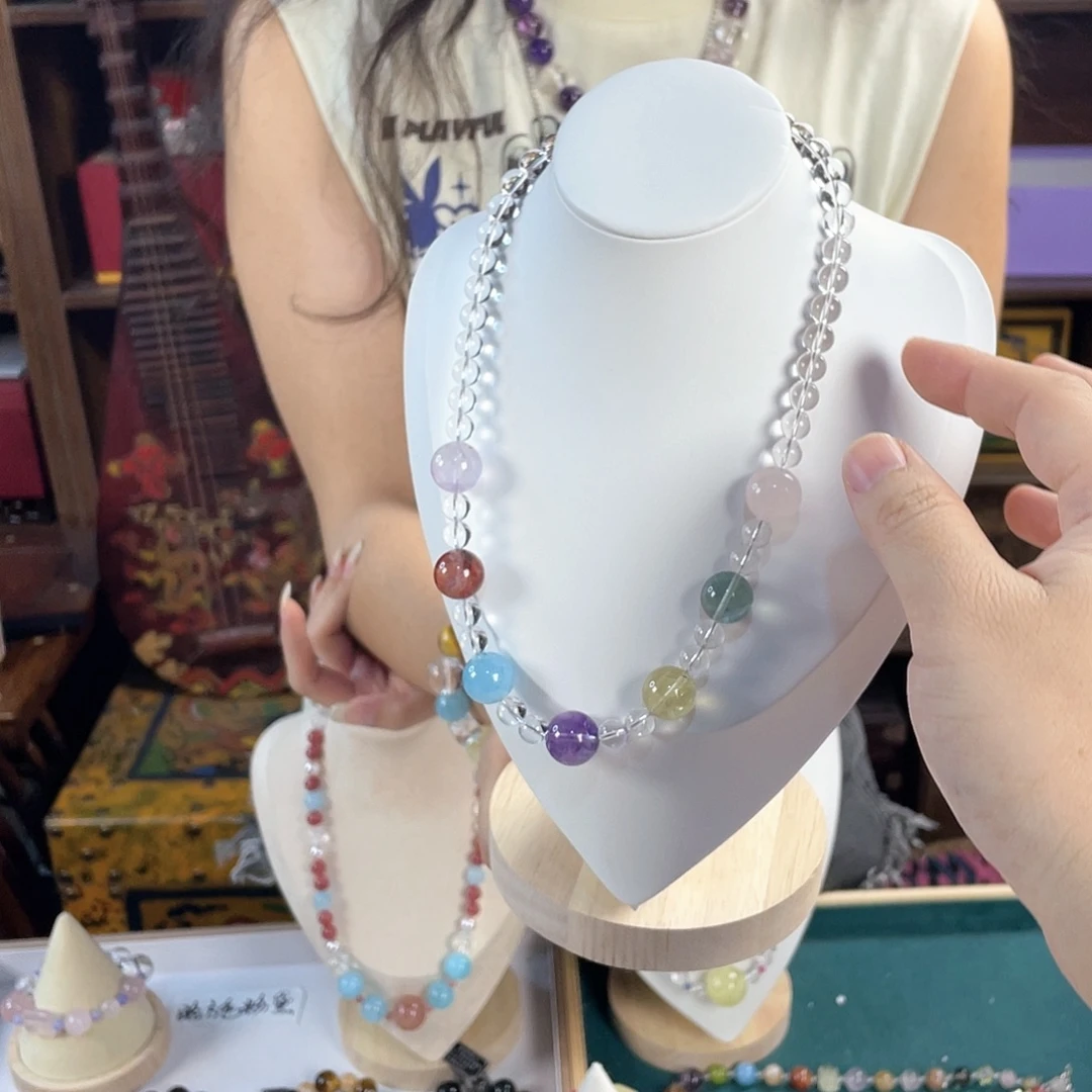 水晶手链银S925镀金镶嵌