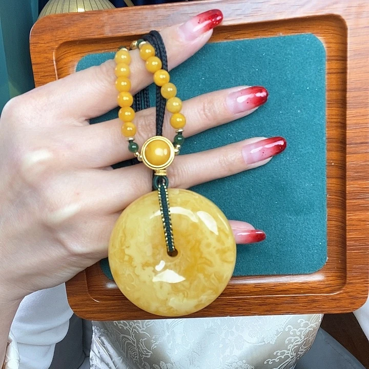 蜜蜡颈饰未镶嵌爱****聊吊坠