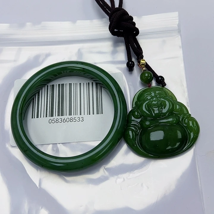 和田玉未镶嵌手镯微瑕6061搭佛公微瑕