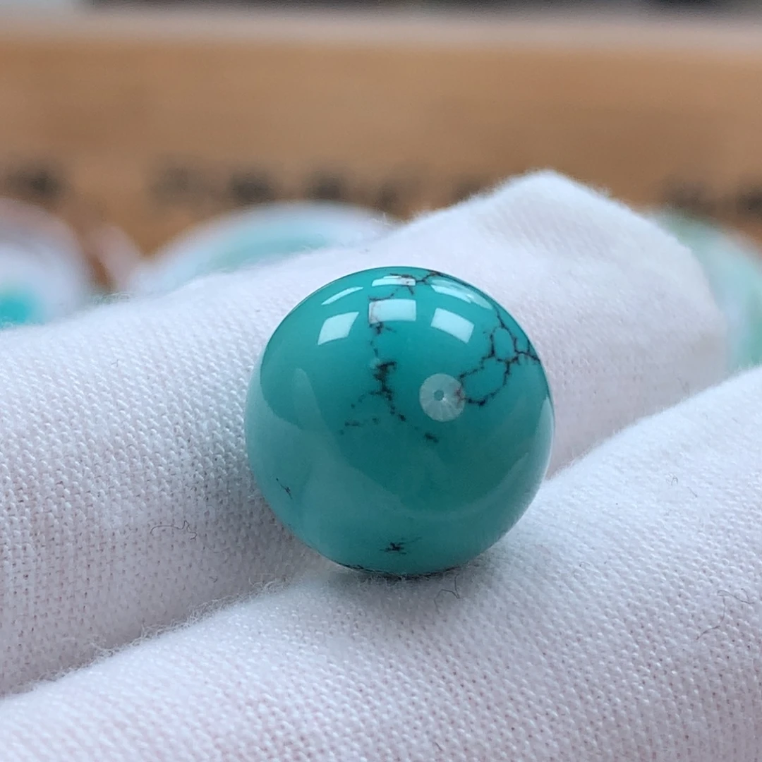 绿松石未镶嵌原矿绿松石圆珠