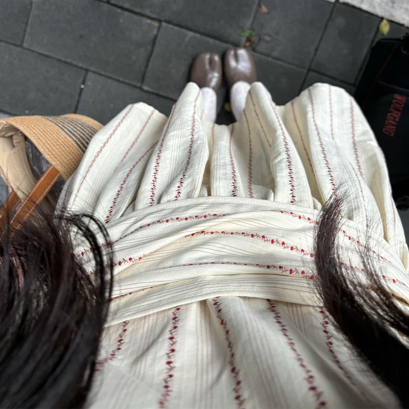 法式气质条纹无袖背心连衣裙子女夏季2025新款韩系高级感收腰短裙