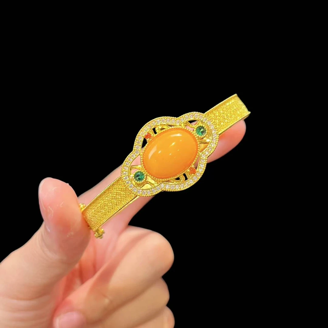 蜜蜡蛋面手镯 C01-258