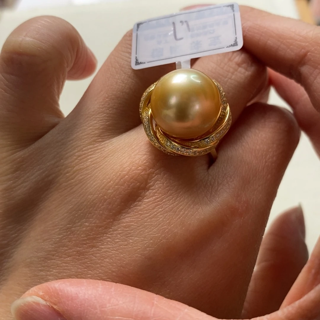 海水珍珠戒圈银S925镶嵌