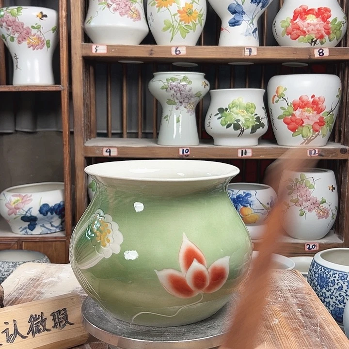 摆件钱袋子雕刻绿绿绿陶瓷