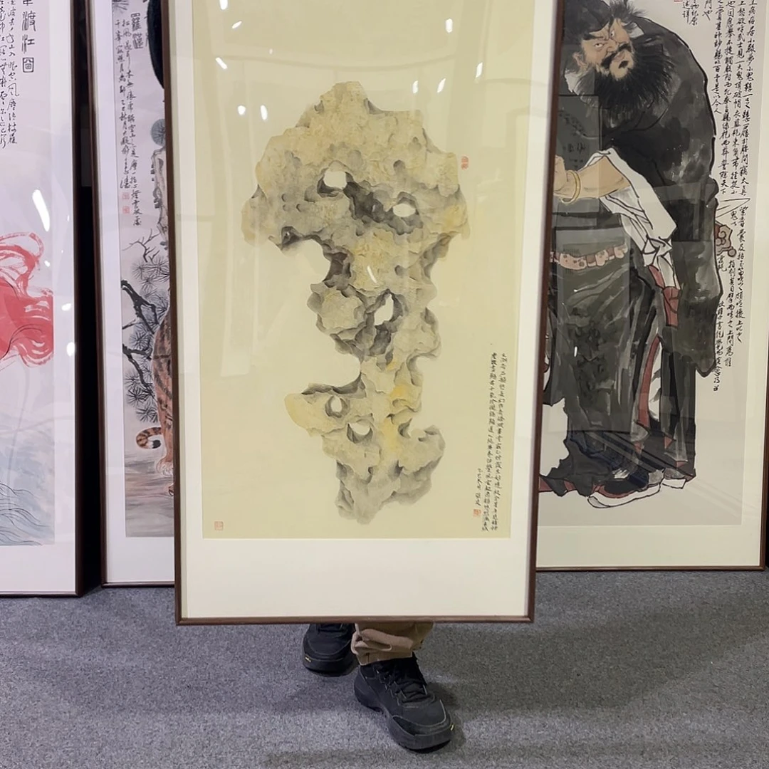 国画手绘画作品带框60/120