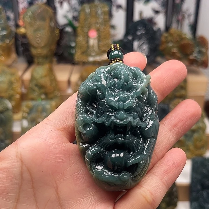 翡翠未镶嵌颈饰天然翡翠a货龙