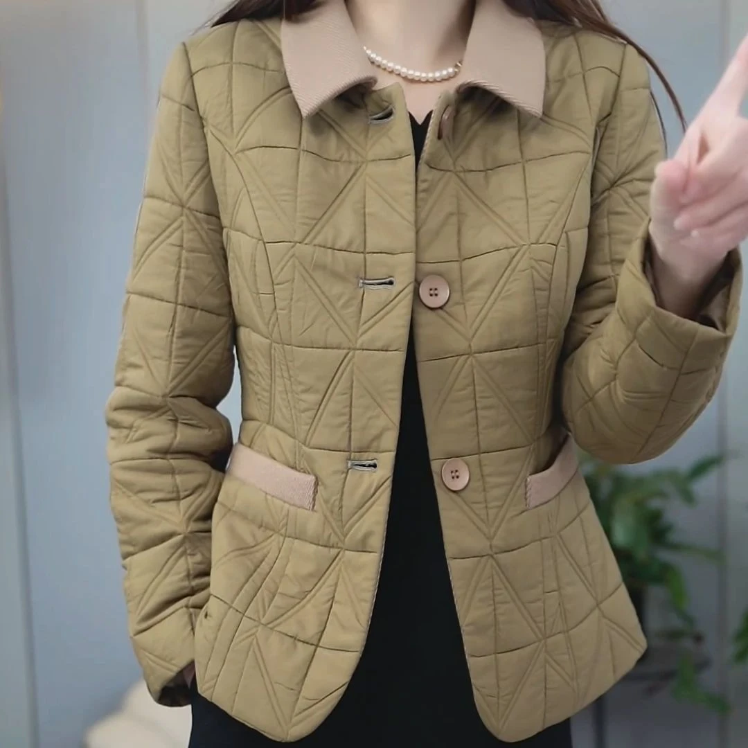 时尚精致棉服外套女2025春季新款气质妈妈装轻薄百搭保暖短款棉衣