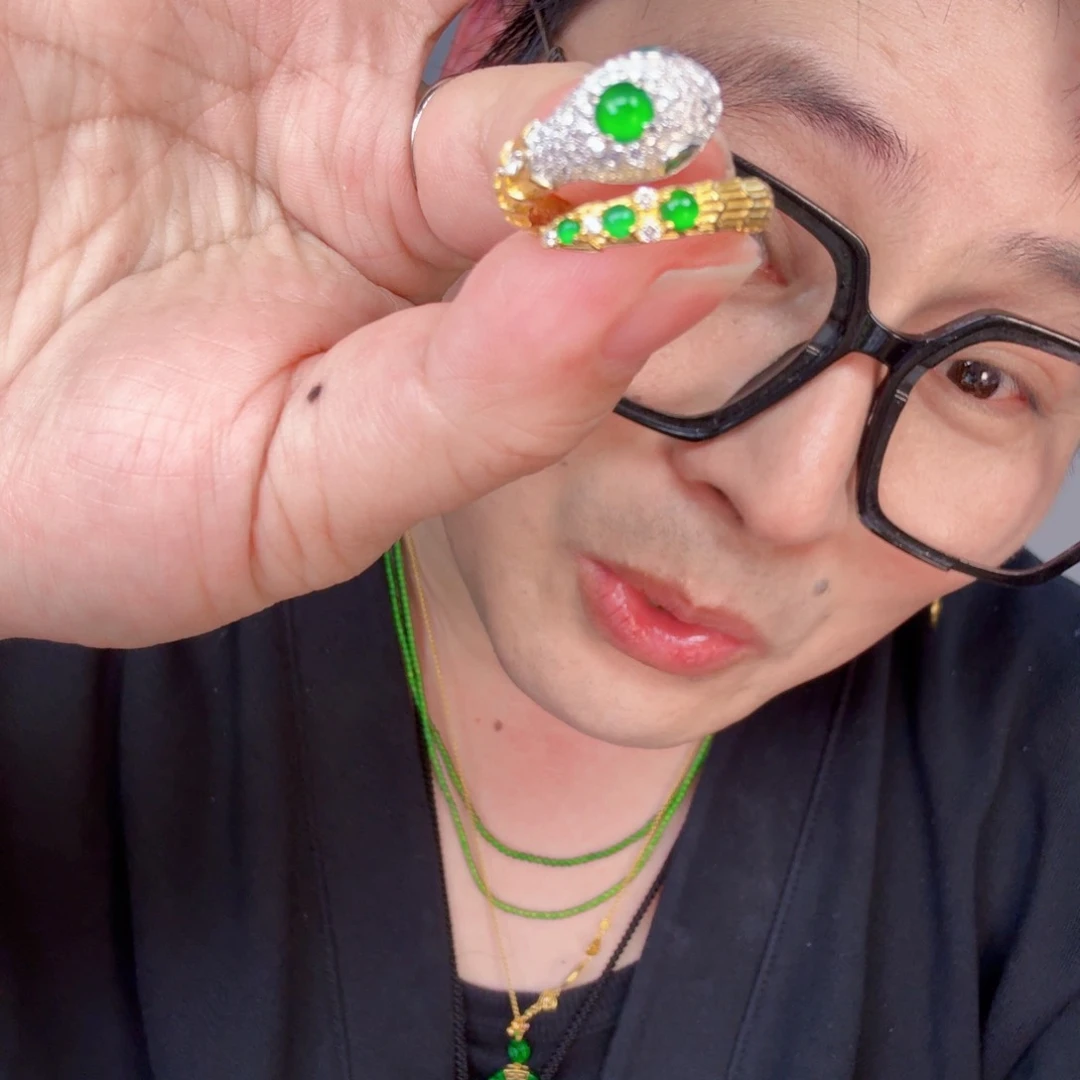 翡翠颈饰银S925镶嵌一个