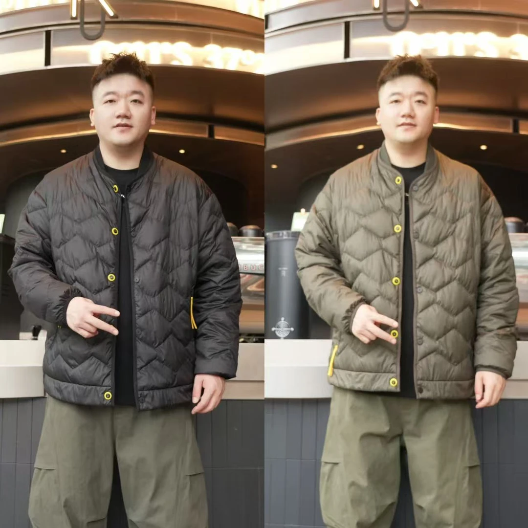 新国标90轻薄保暖棒球领宽松羽绒服25882