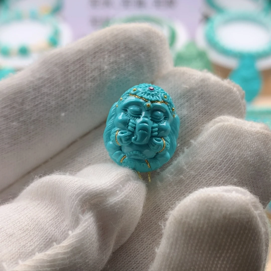 绿松石象神未镶嵌