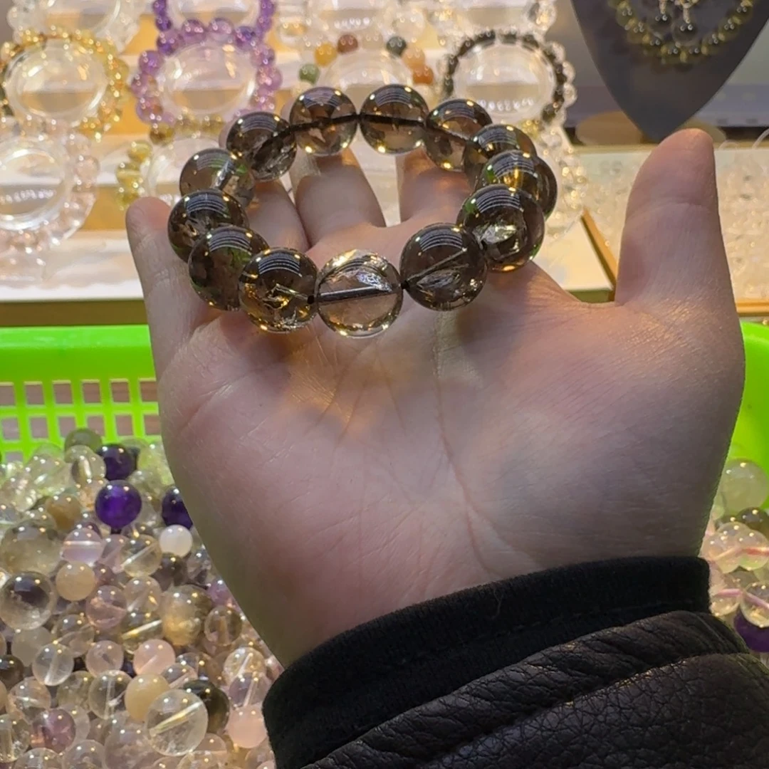 烟晶未镶嵌手链15加茶阿塞